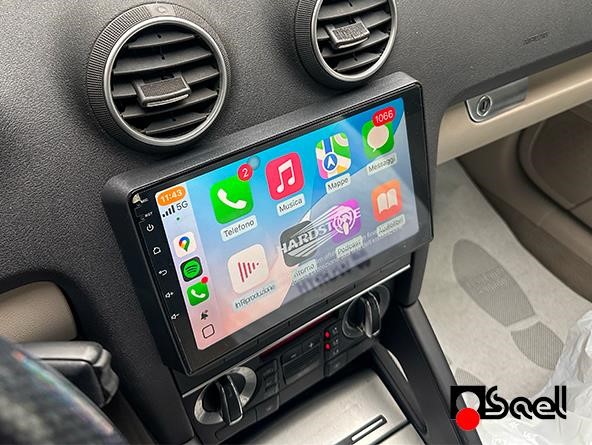 Vista dell'autoradio Car tablet CarPlay per Audi A3 8P