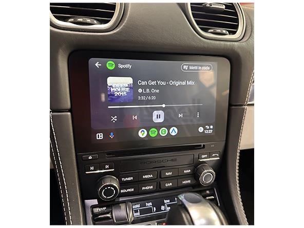 Dettaglio interfaccia Android auto Porsche 718 Cayman PCM 4